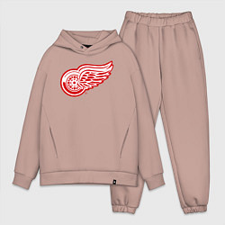 Мужской костюм оверсайз Detroit Red Wings, цвет: пыльно-розовый