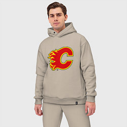 Мужской костюм оверсайз Calgary Flames, цвет: миндальный — фото 2