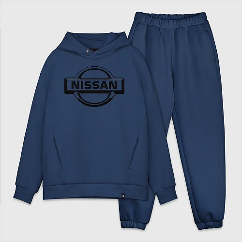 Мужской костюм оверсайз Nissan club / Тёмно-синий – фото 1