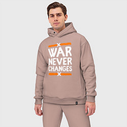 Мужской костюм оверсайз War never changes, цвет: пыльно-розовый — фото 2