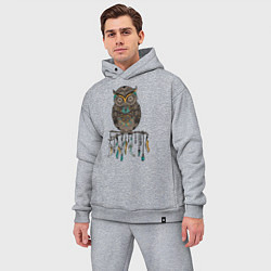 Мужской костюм оверсайз Сова-шаман, цвет: меланж — фото 2