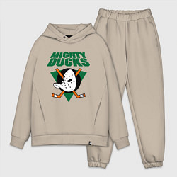 Мужской костюм оверсайз Anaheim Mighty Ducks, цвет: миндальный