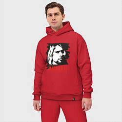 Мужской костюм оверсайз Nirvana: Kurt Cobain цвета красный — фото 2