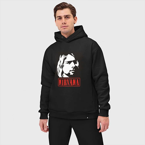 Мужской костюм оверсайз Nirvana: Kurt Cobain / Черный – фото 3