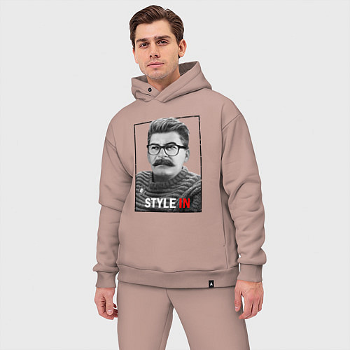 Мужской костюм оверсайз Stalin: Style in / Пыльно-розовый – фото 3
