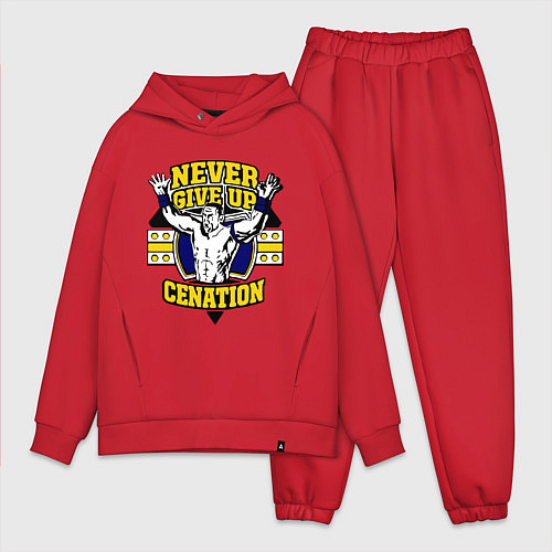 Мужской костюм оверсайз Never Give Up: Cenation / Красный – фото 1