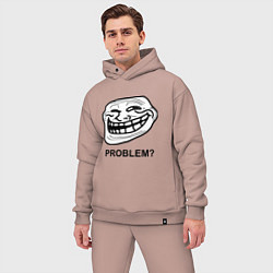 Мужской костюм оверсайз Trollface. Problem? Проблемы?, цвет: пыльно-розовый — фото 2