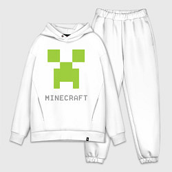 Мужской костюм оверсайз Minecraft logo grey