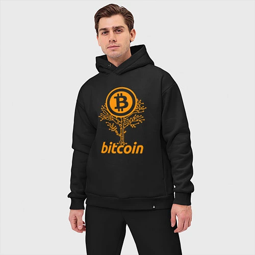 Мужской костюм оверсайз Bitcoin Tree / Черный – фото 3