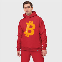 Мужской костюм оверсайз Bitcoin Boss цвета красный — фото 2
