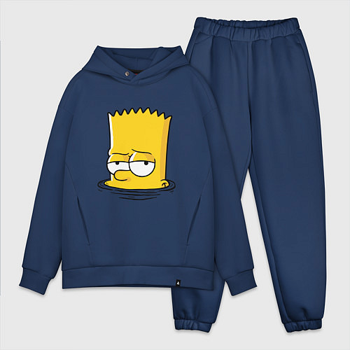 Мужской костюм оверсайз Bart drowns / Тёмно-синий – фото 1