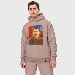 Мужской костюм оверсайз Сталин: полигоны, цвет: пыльно-розовый — фото 2