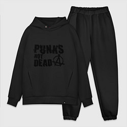 Мужской костюм оверсайз Punks not dead, цвет: черный