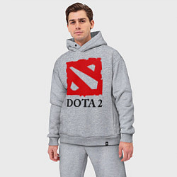 Мужской костюм оверсайз Dota 2: Logo, цвет: меланж — фото 2
