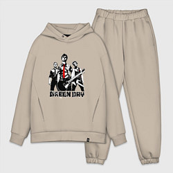 Мужской костюм оверсайз Группа Green Day, цвет: миндальный