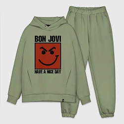 Мужской костюм оверсайз Bon Jovi: Have a nice day, цвет: авокадо