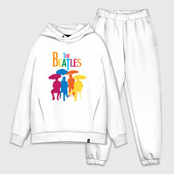 Мужской костюм оверсайз The beatles - umbrellas, цвет: белый