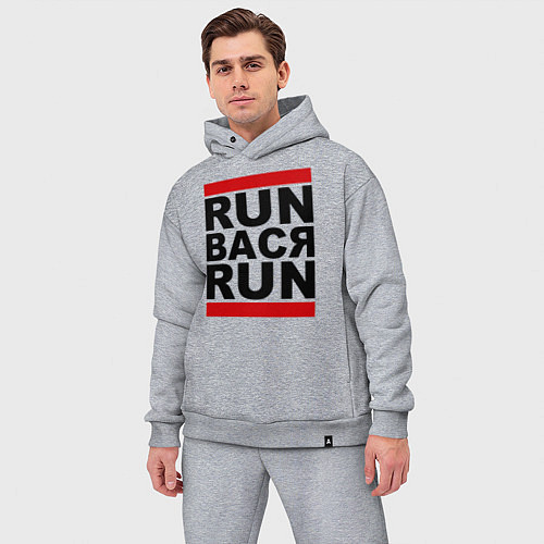 Мужской костюм оверсайз Run Вася Run / Меланж – фото 3
