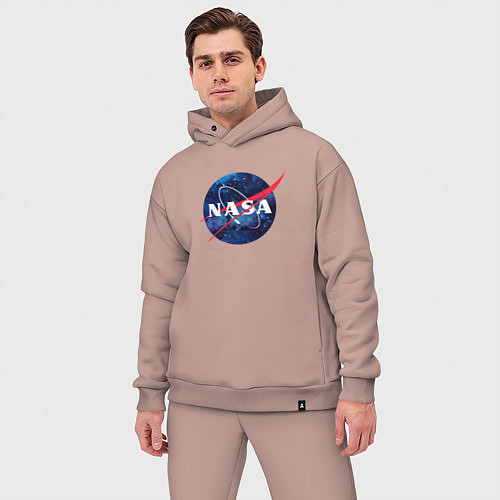 Мужской костюм оверсайз NASA: Cosmic Logo / Пыльно-розовый – фото 3