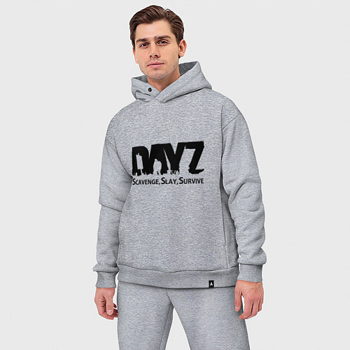 Мужской костюм оверсайз DayZ: Slay Survive / Меланж – фото 3