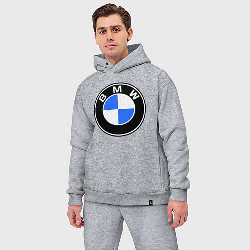 Мужской костюм оверсайз Logo BMW / Меланж – фото 3