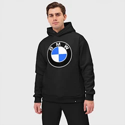 Мужской костюм оверсайз Logo BMW, цвет: черный — фото 2