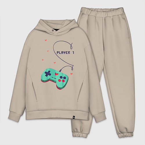 Мужской костюм оверсайз Perfect Team: Player 2 / Миндальный – фото 1