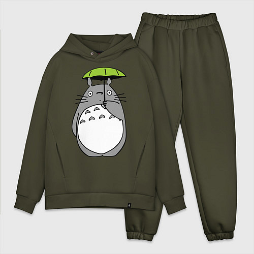 Мужской костюм оверсайз Totoro с зонтом / Хаки – фото 1