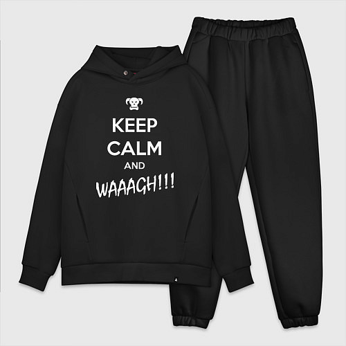 Мужской костюм оверсайз Keep Calm & WAAAGH / Черный – фото 1