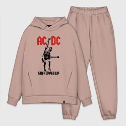 Мужской костюм оверсайз AC/DC: Stiff Upper Lip, цвет: пыльно-розовый