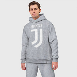 Мужской костюм оверсайз FC Juventus цвета меланж — фото 2