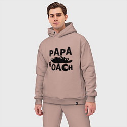 Мужской костюм оверсайз Papa Roach, цвет: пыльно-розовый — фото 2