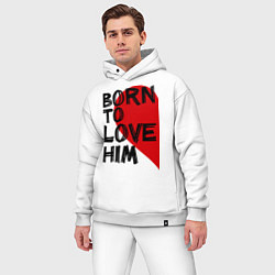 Мужской костюм оверсайз Born to love him, цвет: белый — фото 2