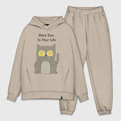 Мужской костюм оверсайз More Sun In Your Life, цвет: миндальный