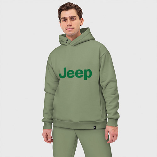 Мужской костюм оверсайз Logo Jeep / Авокадо – фото 3