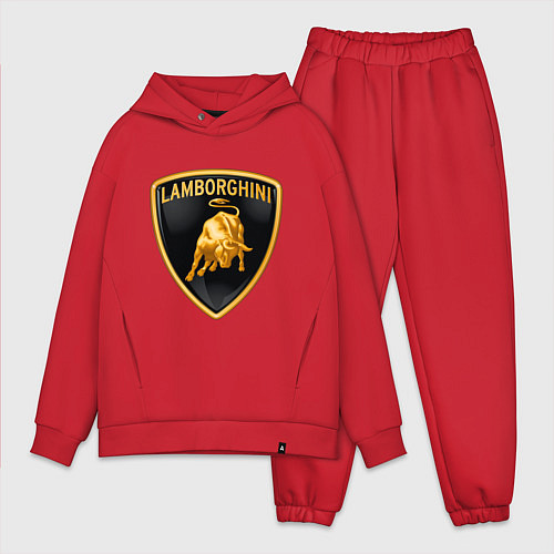 Мужской костюм оверсайз Lamborghini logo / Красный – фото 1