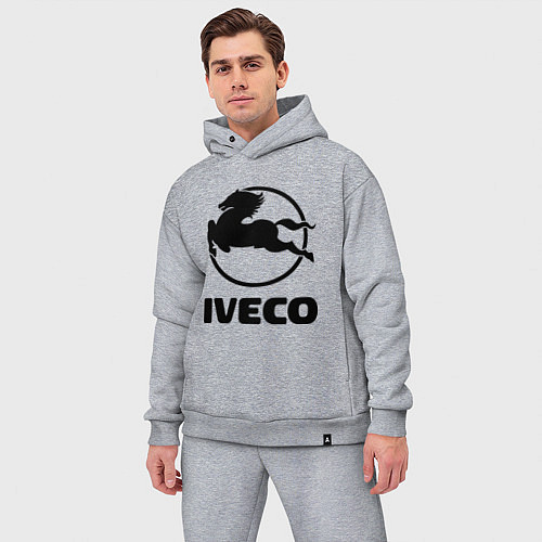 Мужской костюм оверсайз Iveco / Меланж – фото 3