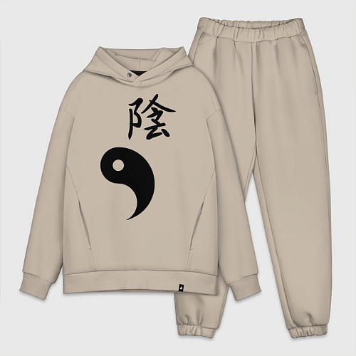 Мужской костюм оверсайз Инь парная / Миндальный – фото 1