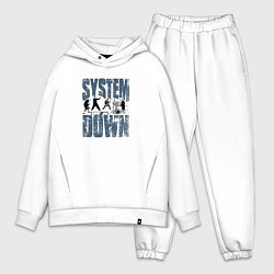Мужской костюм оверсайз System of a Down большое лого, цвет: белый