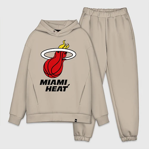 Мужской костюм оверсайз Miami Heat-logo / Миндальный – фото 1