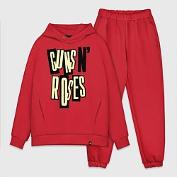 Мужской костюм оверсайз Guns n Roses: cream, цвет: красный