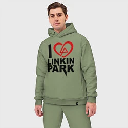 Мужской костюм оверсайз I love Linkin Park, цвет: авокадо — фото 2