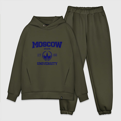 Мужской костюм оверсайз MGU Moscow University / Хаки – фото 1