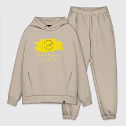 Мужской костюм оверсайз 21 Top: Yellow Trench, цвет: миндальный