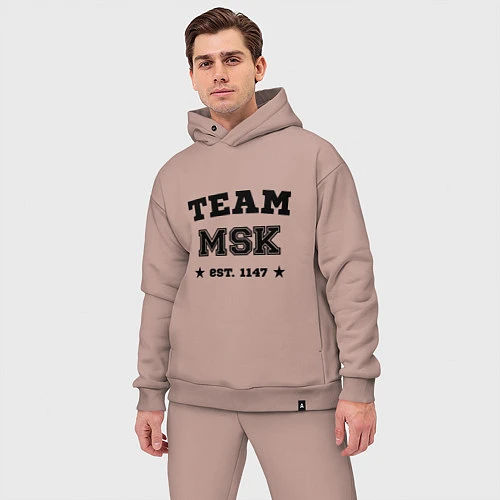 Мужской костюм оверсайз Team MSK est. 1147 / Пыльно-розовый – фото 3