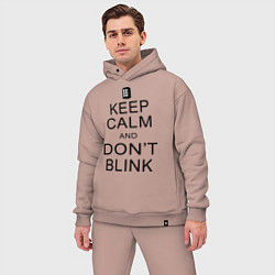 Мужской костюм оверсайз Keep Calm & Don't Blink, цвет: пыльно-розовый — фото 2