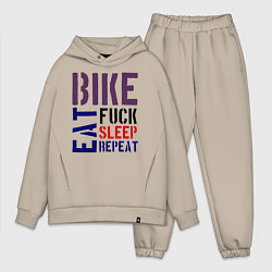 Мужской костюм оверсайз Bike eat sleep repeat