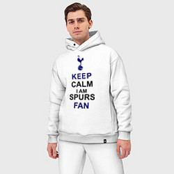 Мужской костюм оверсайз Keep Calm & Spurs fan, цвет: белый — фото 2