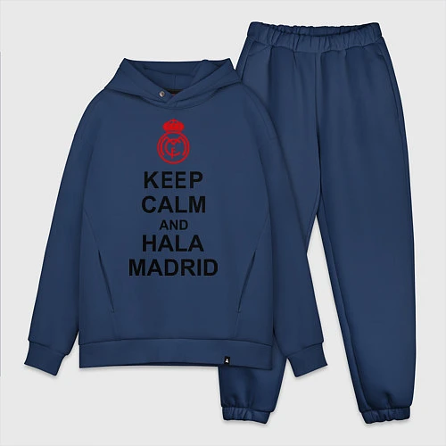 Мужской костюм оверсайз Keep Calm & Hala Madrid / Тёмно-синий – фото 1