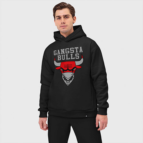 Мужской костюм оверсайз Gangsta Bulls / Черный – фото 3